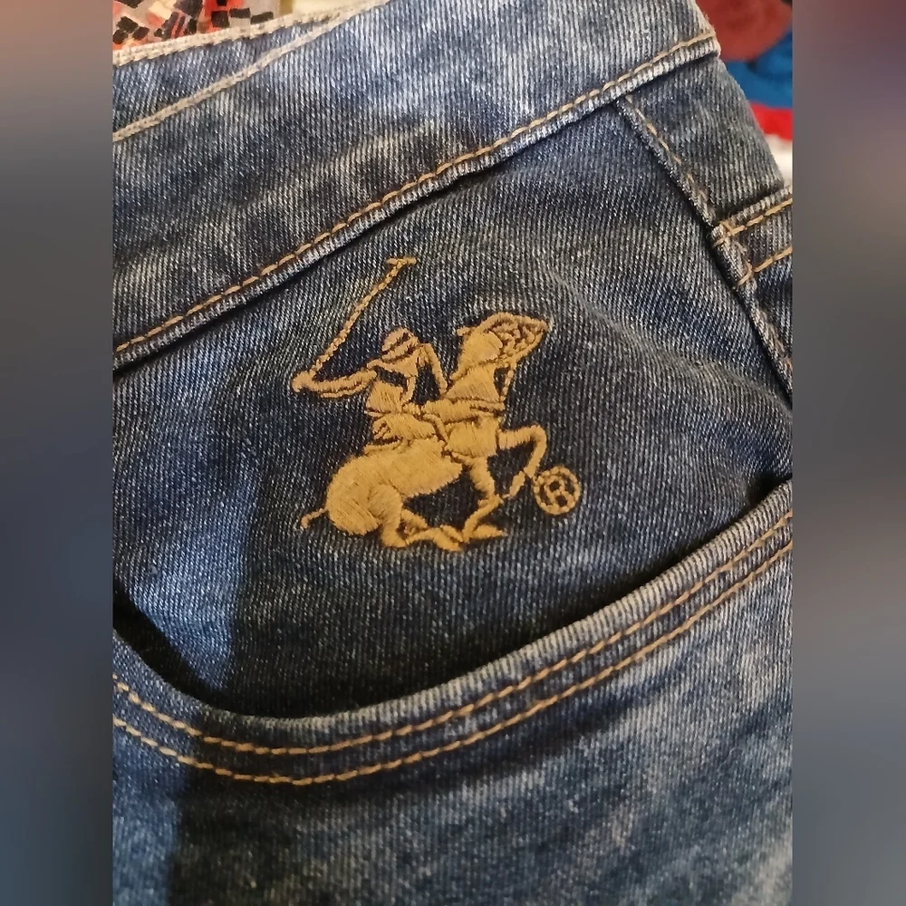 Beverly Hills Polo Club Acid Wash Blue Men's Jeans 34x30 - Picture 3 of 7